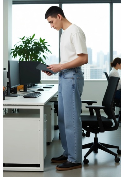 Ersefa Erkek Geniş Paça Kot Pantolon Cool & Comfort Fonksiyonel Dayanıkl Açık Mavi
