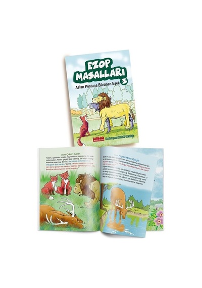 Ezop Masalları 3 - Aslan Postuna Bürünen Eşek- Bordo Ressam