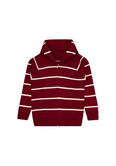 Civil Boys Çizgili Desenli 10-13 Yaş Hırka Bordo