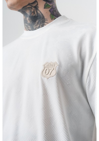 Erkek Route 07 Arma Detaylı Regular Fit T-shirt Şort Takım Ekru