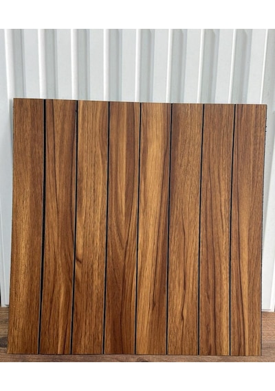 Kendinden Yapışkanlı Meşe Girintili 3d Akustik Esnek Lambiri 40cmx40cm Duvar Paneli Kağıdı Nw198 Kahverengi