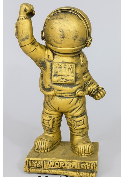 Altın Renk Astronot Figürlü Dekoratif Obje 30x12 Cm Modern Ev Ve Ofis Dekoru