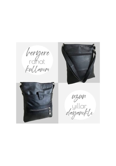 Bag Ard Bagard Hakiki Deri Crossbody Postacı Çanta 4005heybefermuarlı Siyah