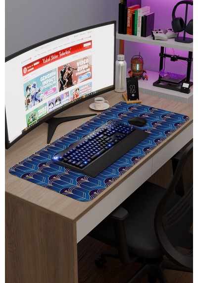 Art Deco Tarzı Kaymaz Dikişli Kauçuk Oyuncu Mousepad V2 - 90x40 Xxl Gaming Mouse Pad Fare Altlığı