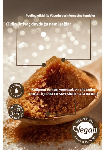 Lucille %100 Vegan Kahve Aromalı Vücut Scrub - 250 Gr