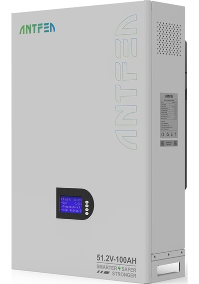 Antfea 51.2V 100 ah LiFePo4 Lityum Duvar Tipi Batarya