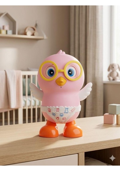 Tıfıl Toys Pilli Işıklı Müzikli Dans Eden Pembe Civciv - İnteraktif Bebek Oyuncağı