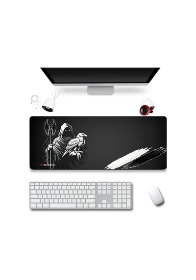 Sonictouch Kartal Efendisi Siyah Beyaz Dikişsiz Pürüzsüz Sıvı Geçirmez Xxl Gamer Klavye Mousepad 40x Mousepad
