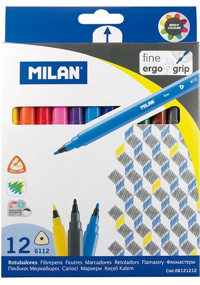 MILAN 06121212  ÜÇGEN GÖVDE 12 Lİ KEÇELİ KALEM