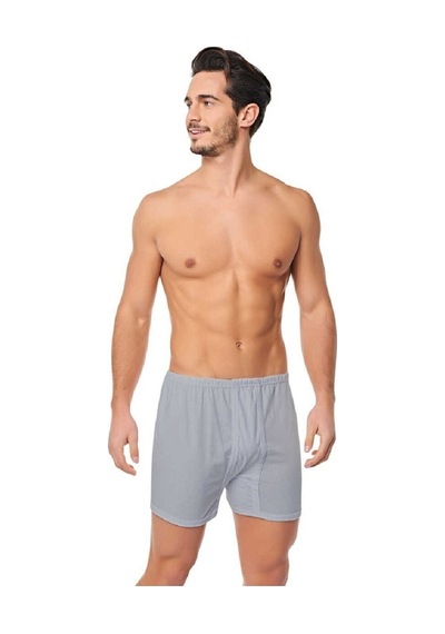 Seher Erkek Gri Pamuklu Arjantin Paçalı Boxer Gri