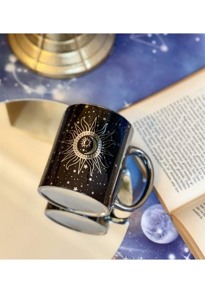 Tarot Tasarımlı Gümüş Kupa Beyaz - Çok Renkli