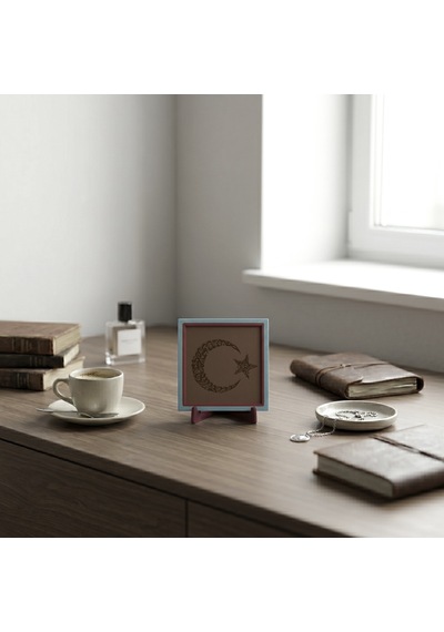 Minimalist Hilal Formu Kelime-i Tevhid Hatırası, Sevdikleriniz İçin Anlamlı Ve Modern Hediye 10x10cm
