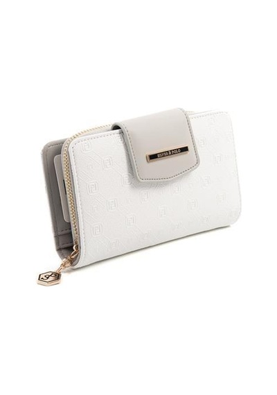 Silver Polo Sp1202 Kadın Cüzdan & Kartlık Logolu Beyaz-a.gri