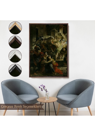 Çerçeveli Pompeii'nin Son Günü Karl Pavlovich Bryullov Kanvas Tablo-6362