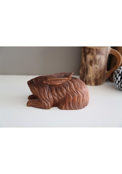 Ahşap El Yapımı Tavşan (Büyük Boy 21 Cm)