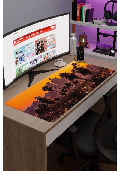 Kaliforniya Abd V5 90x40 Xxl Gaming Kauçuk Kaymaz Taban Mouse Pad Fare Altlığı