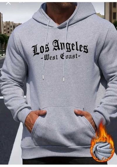 Kozia Outdoors Los Angeles Baskılı Oversize Unisex Sweatshirt Gri