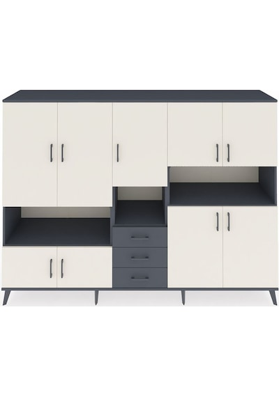 Hyperion Dolap 13 Raflı 3 Çekmeceli 9 Kapaklı 220x44x163 Antrasit Antrasit-aytaşı/antrasit Hyperion Dolap 13 Raflı 3 Çekmeceli 9 Kapaklı 220x44x163 Antrasit Antrasit-aytaşı/antrasit