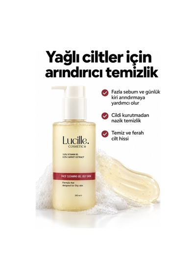 Lucille Yağlı Ciltler İçin Vegan Yüz Yıkama Jeli B5 Vitaminli