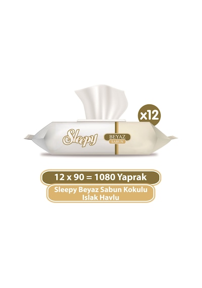 Sleepy Beyaz Sabun Kokulu Islak Havlu 12X90 (1080 Yaprak)