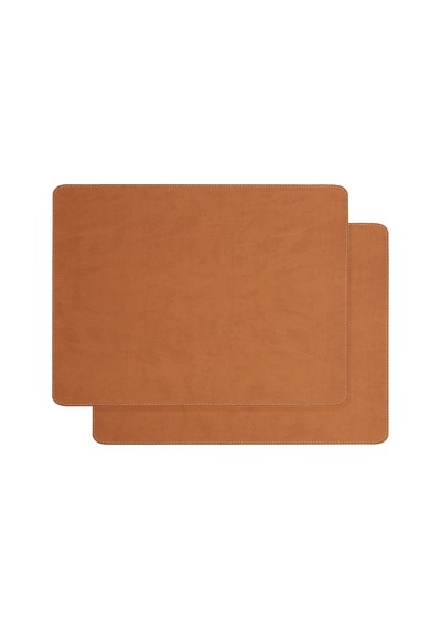 2 Adet Taba Deri Sofra Sunum Tabak Altlığı Supla Amerikan Servisi 40 x 30 CM