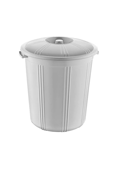 90 Litre Kapaklı Çöp Kovası (Gri)
