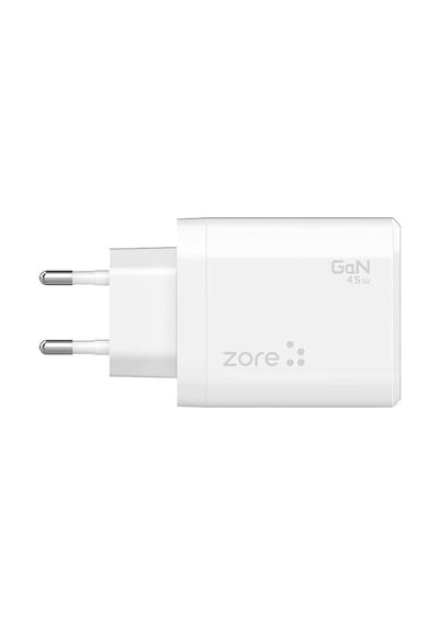 Ariatech Always-02 Gan Tech Type-c Pd4.0 Usb-a Qc3.0 Hızlı Şarj Özellikli Seyahat Şarj Başlığı 45w - Bey Beyaz