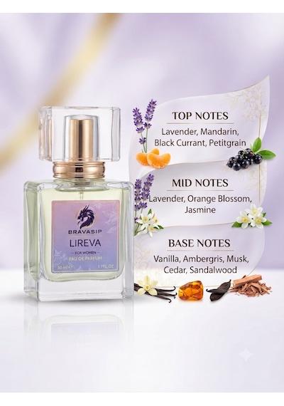 Lıreva Kadın Parfüm 50 Ml Edp Kalıcı Premium Kadın Parfüm, Çiçeksi Vanilyalı, Gün Boyu Kalıcılık