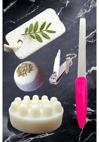 5'li Ayak Peeling Bakım Rahatlatıcı Doğa Keçi Sütlü Sabun Nem Topu Yatıştırıcı Pedikür Seti