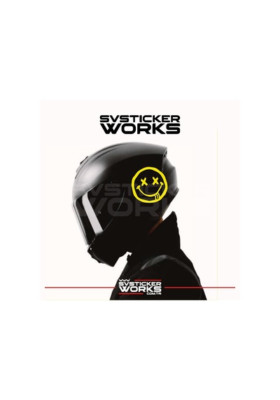 Smile Yazılı Kask Sticker Tüm Kasklar Uyumlu Tek Yön 1 Adet Sarı