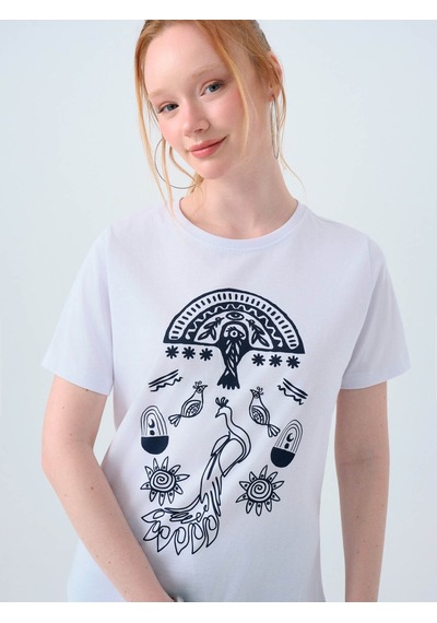 Loft Beyaz Kadın T-shirt Lf2039547 Beyaz