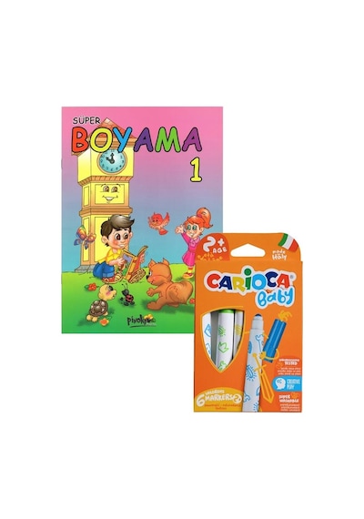 Carioca Jumbo Yıkanabilir Keçeli Kalem 6'lı + Boyama Kitabı Set