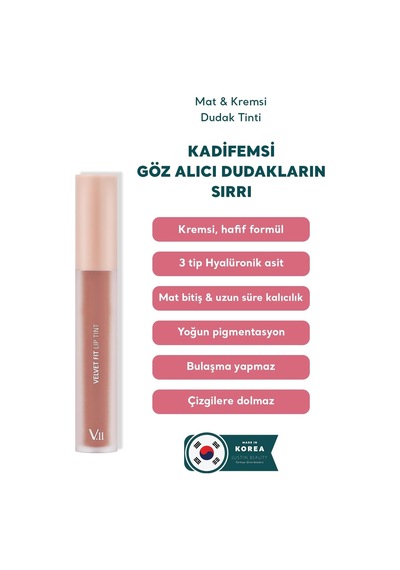 Village 11 Factory Velvet Fit Lip Tint Creamy Peach 4.7g - Mat & Kremsi Dudak Tinti Çok Renkli