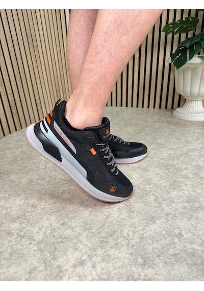Günlük Erkek Sneaker Bağcıklı Kalın Tabanlı Rahat Hafif Spor Ayakkabı 2019 Füme- Orange- Siyah Günlük Erkek Sneaker Bağcıklı Kalın Tabanlı Rahat Hafif Spor Ayakkabı 2019 Füme- Orange- Siyah