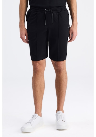Twn Slim Fit Siyah Düz Örme Şort 6ec136172453m 001