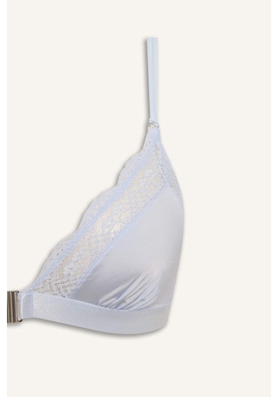 Defacto Dantel Detaylı Saten Kapsız Pedsiz Balensiz Bralet G1139ax26spbe550 Mavi-be550
