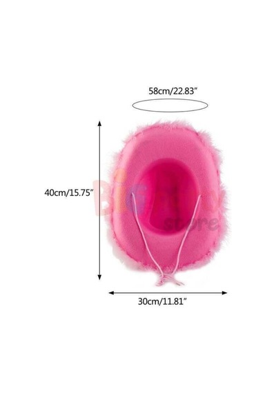 Le Mabelle Pembe Tüylü Kız Çocuk Kovboy Şapkası Pembe