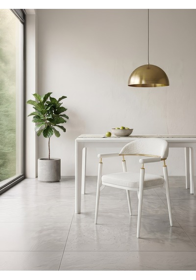 Valen Exclusive Kolçaklı Metal Sandalye Beyaz