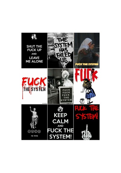 F..ck The System Slogan Çoklu Sticker Seti Diğer