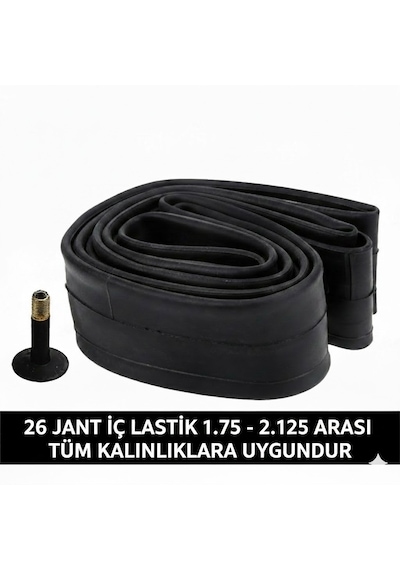 26 Jant İç Lastik - 26x1.75 / 2.125 Uyumlu - Oto Valf Kalın Sibop Bisiklet İç Lastiği