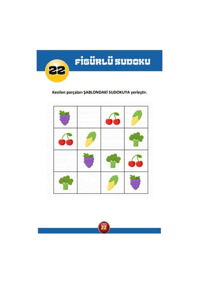 Çocuklar İçin Sudoku Oyun Seti Kes-yapıştır-yaz-sil