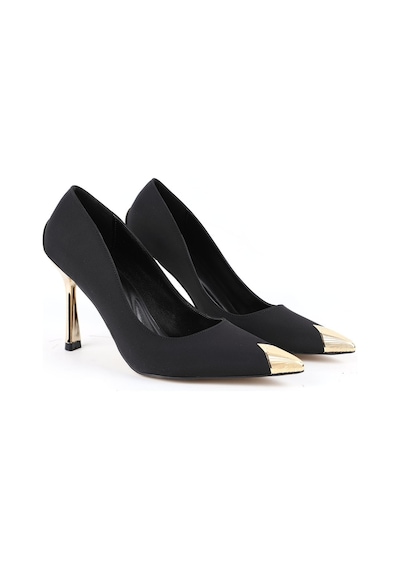 Libero L085.k995 Kadın Stiletto İnce Topuklu Sivri Burun Nubuk Altın Detaylı Gece Ayakkabısı Siyah Libero L085.k995 Kadın Stiletto İnce Topuklu Sivri Burun Nubuk Altın Detaylı Gece Ayakkabısı Siyah