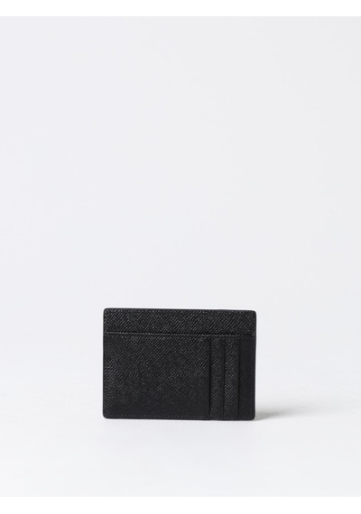 Dolce & Gabbana Dauphine-print Calfskin Card Holder Siyah