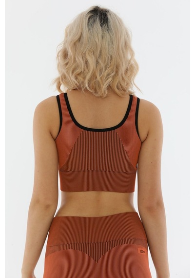 Maraton Active Slimfit Kadın Bisiklet Yaka Kolsuz Spor Bakır Bra 813055-Bakır