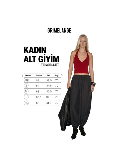 Grımelange Tensellet Kadın Tensel Kumaşlı Kahverengi Barrel Kahverengi Pantolon Kahverengi