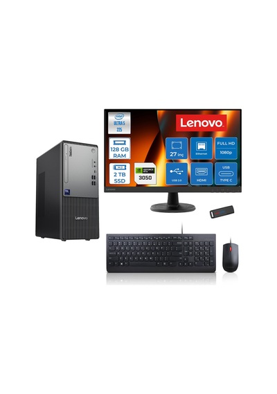 Lenovo ThinkCentre Neo 50T Gen 6 13BD007UTR2723F39 Ultra 5 225 128 GB 2 TB SSD RTX3050 27" Free Dos Masaüstü Bilgisayar + USB Bellek