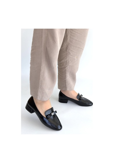 Look Shoes Owes Siyah Cilt Topuklu Ayakkabı Siyah