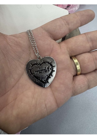 Mimi Heart Dikenli Kalp Kolye 925 Ayar Gümüş Kaplama Metal Kolye Çok REnkli