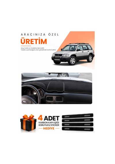 Subaru Forester 1997-2002 Uyumlu Torpido Koruma Örtüsü Oto Kılıfı - Siyah
