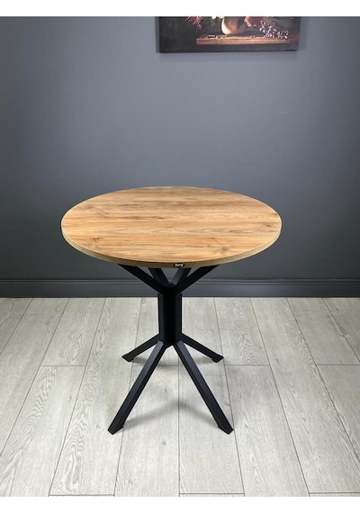 Nisa Ceviz Yuvarlak Mutfak Masası Yemek Masası Balkon Masası Metal Siyah Ayak 70 Cm Nisa Ceviz Yuvarlak Mutfak Masası Yemek Masası Balkon Masası Metal Siyah Ayak 70 Cm